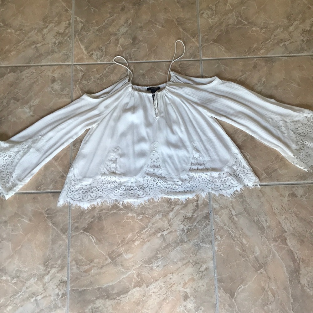 Open Shoulder Lace Accent Top